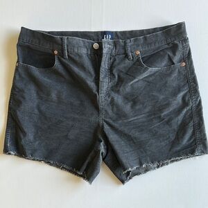 GAP Charcoal Denim Corduroy Cutoff Shorts Size 16